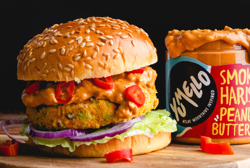 Smoky Harissa Peanut Burgers – Vegan