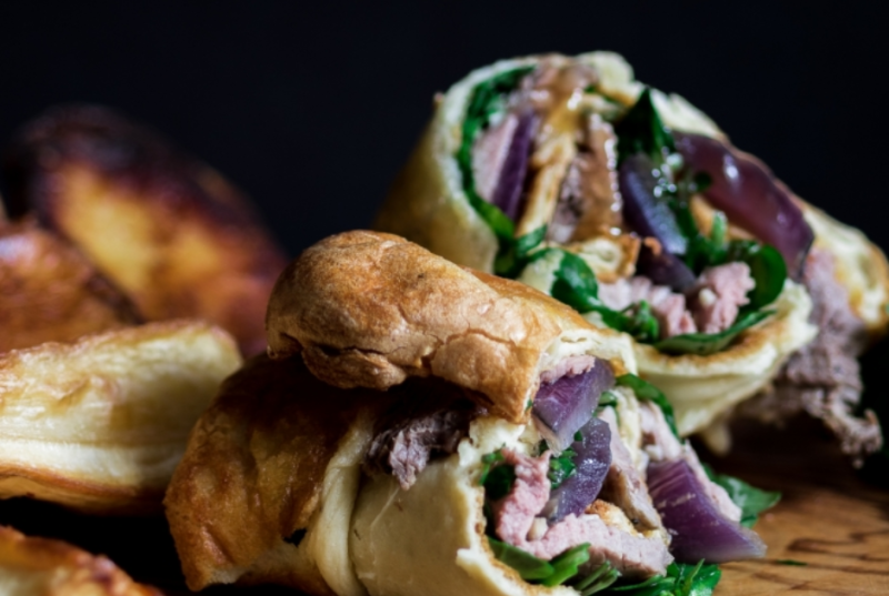 Yorkshire Pudding Wrap with Beef Gravy Dip