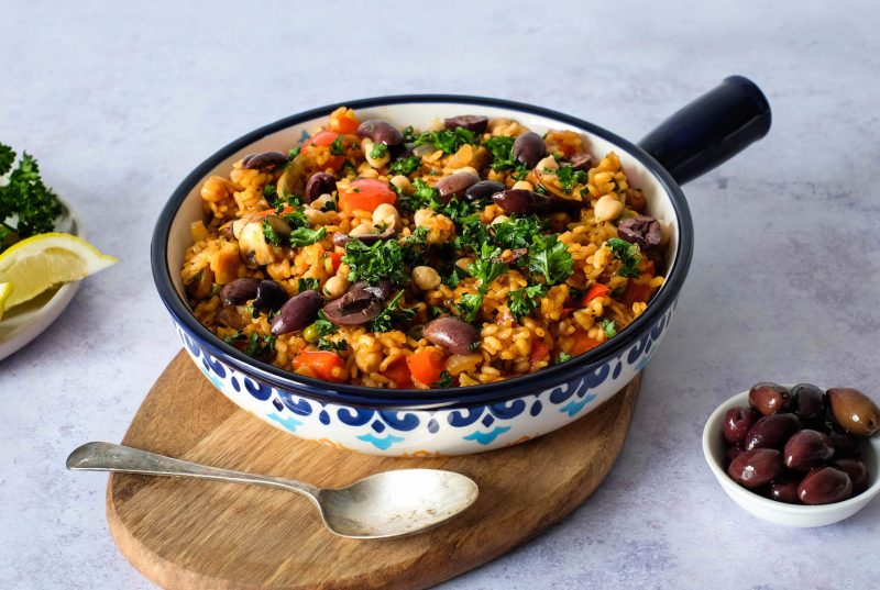 Kalamata Olive & Chickpea Paella