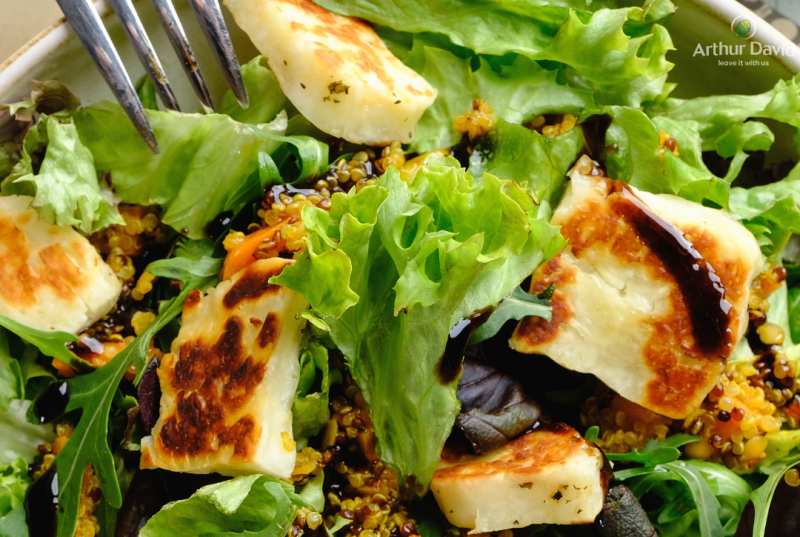 Warm Three-Bean & Halloumi Salad
