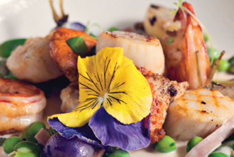 Roasted Scallops and Tiger Prawns