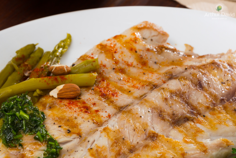 Grilled Fish with Asparagus and Chilli-lime Corn