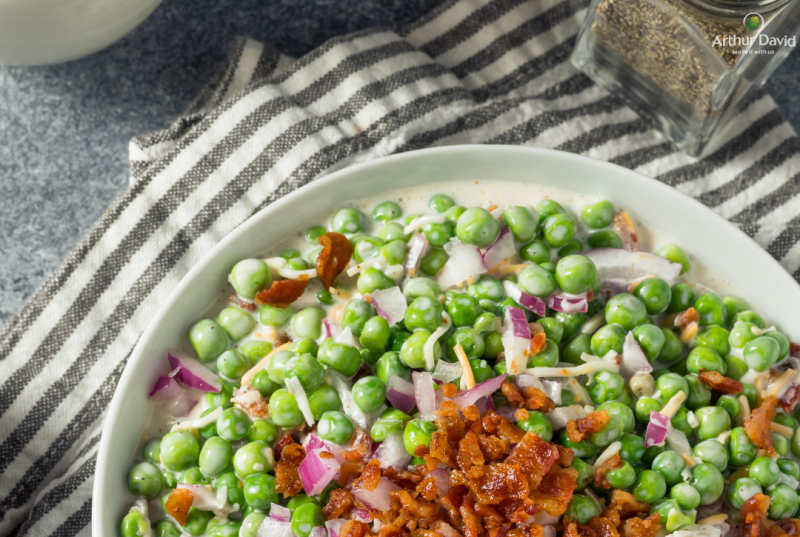 Pea, Bacon & Halloumi Salad